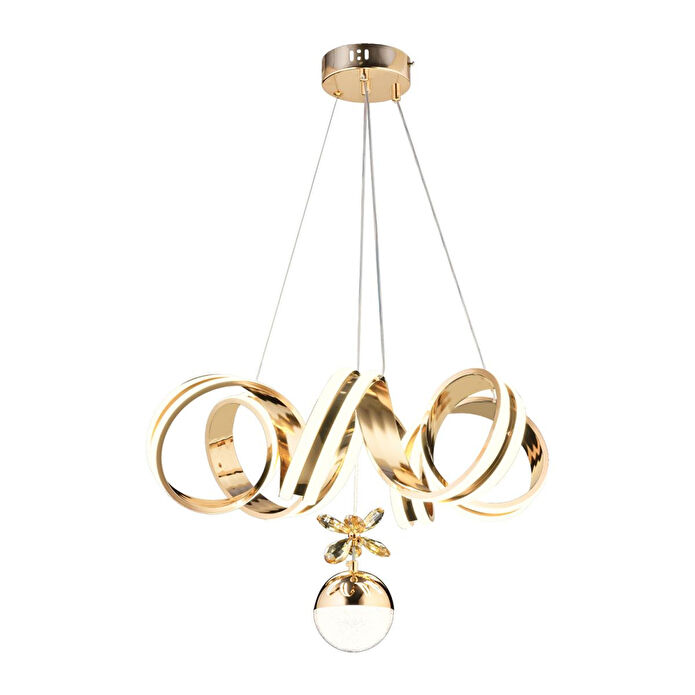 Apliqa Amott Gold 3 Renkli 150 Watt Kristal Ledli Kelebek Led Top Avize Modern Oturma Odası Salon Sarkıt Avize