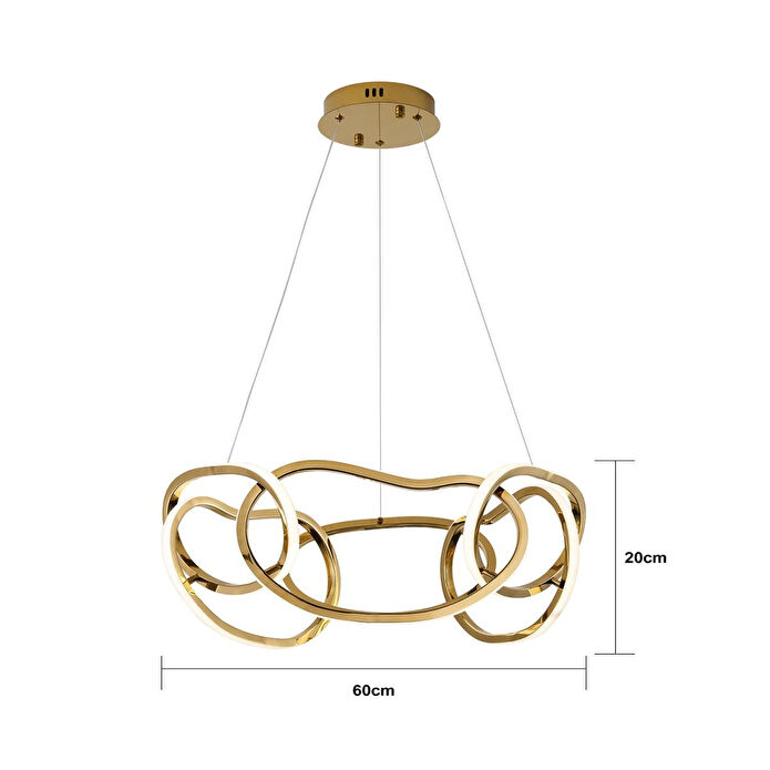 Apliqa Quon 6'lı Gold 110 Watt Yuvarlak Modern Sarkıt Salon Led Avize