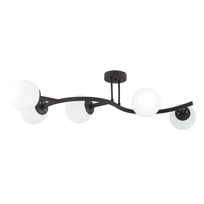 Apliqa İzem 5'li Siyah Modern Plafonyer Genç Odası Mutfak Yatak Odası Avize