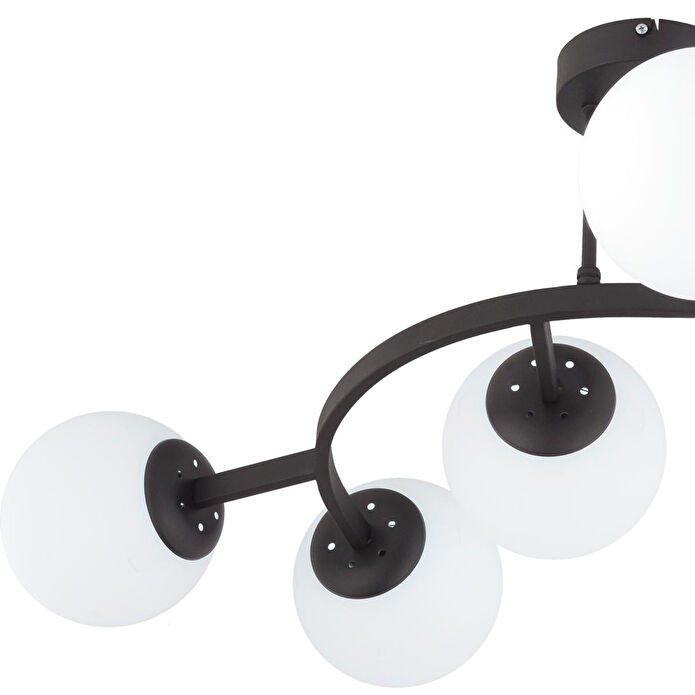 Apliqa İzem 5'li Siyah Modern Plafonyer Genç Odası Mutfak Yatak Odası Avize
