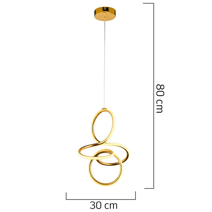 Apliqa Lucetta Gold Sarkıt 48 Watt Sarkıt 3 Renkli Ledli Modern Mutfak Banyo Led Salon Sarkıt Avize