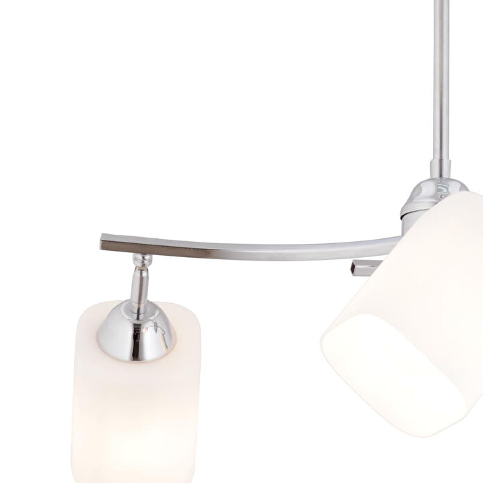 Apliqa Abbey 3'lü Krom Beyaz Camlı Yuvarlak Modern Oturma Odası Spot Salon Avize