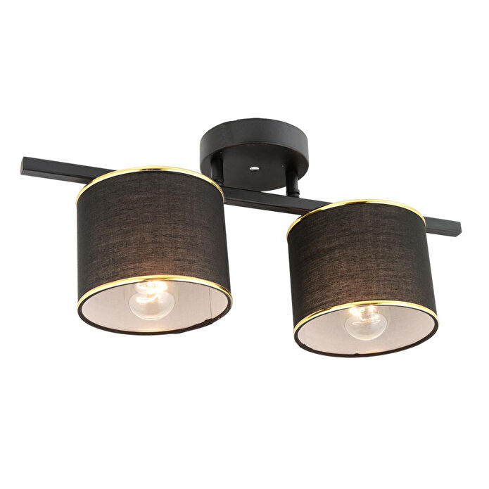 Apliqa Selina 2li Siyah Modern Plafonyer Genç Odası Mutfak Yatak Odası Avize