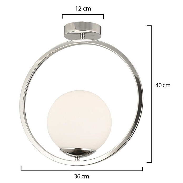 Apliqa Lifos Tekli Krom Kaplamalı Plafonyer Modern Mutfak Salon Avize