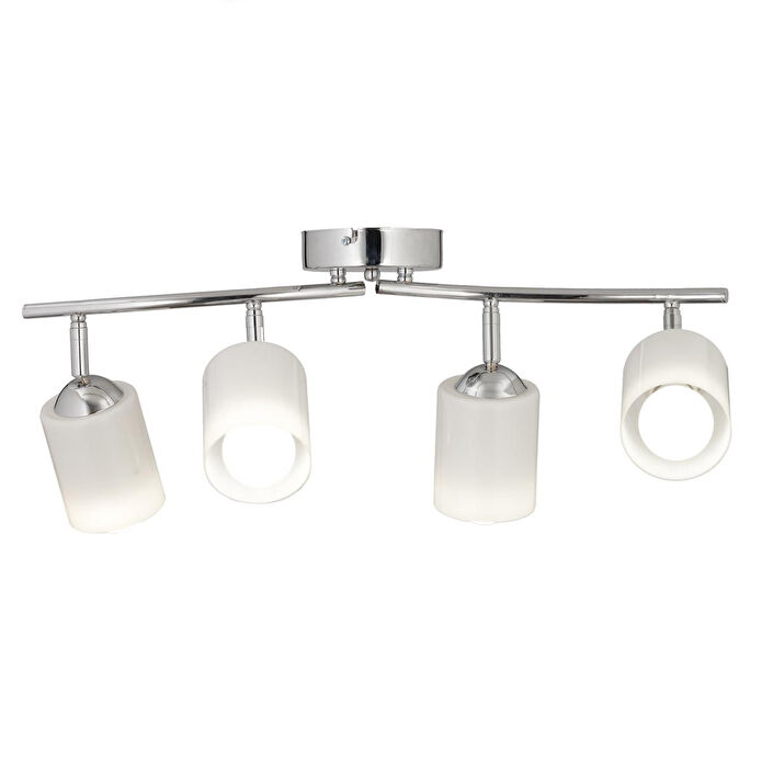 Apliqa Riley 4lü Krom Spot Bardak Camlı Modern Koridor Mutfak Salon Plafonyer Avize