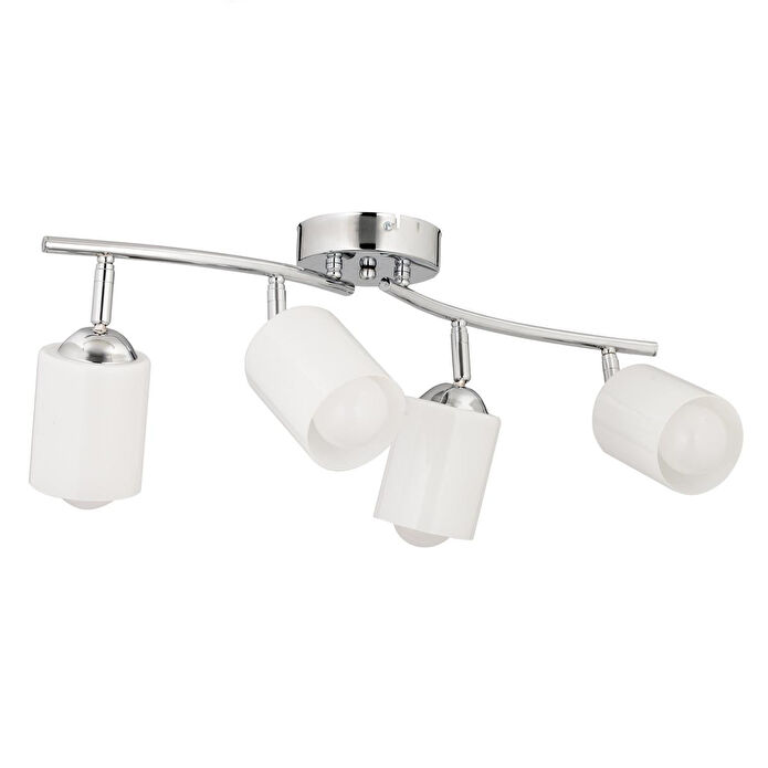 Apliqa Riley 4lü Krom Spot Bardak Camlı Modern Koridor Mutfak Salon Plafonyer Avize