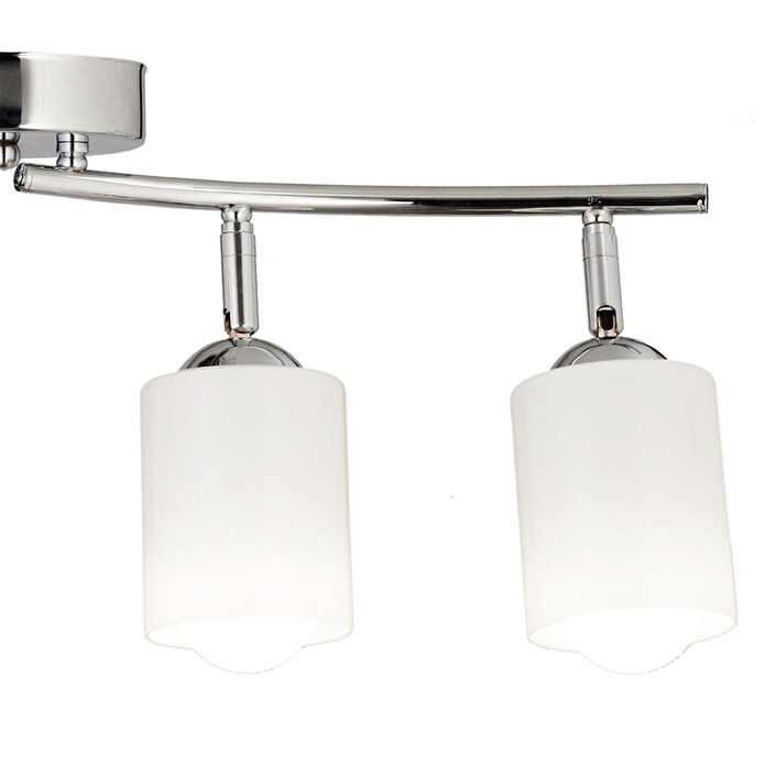 Apliqa Riley 4lü Krom Spot Bardak Camlı Modern Koridor Mutfak Salon Plafonyer Avize