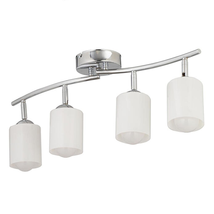 Apliqa Riley 4lü Krom Spot Bardak Camlı Modern Koridor Mutfak Salon Plafonyer Avize