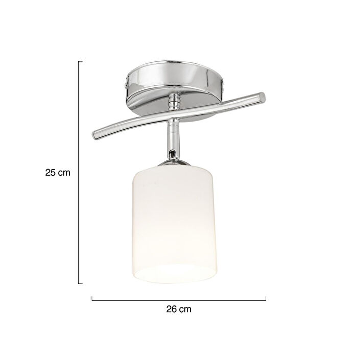 Apliqa Riley Tekli Krom Spot Bardak Camlı Modern Koridor Mutfak Salon Plafonyer Avize