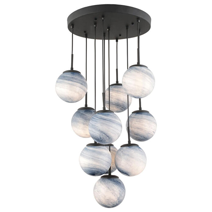 Apliqa Efser 10lu Yuvarlak Avi̇ze Modern Oturma Odası Salon Sarkıt Avize