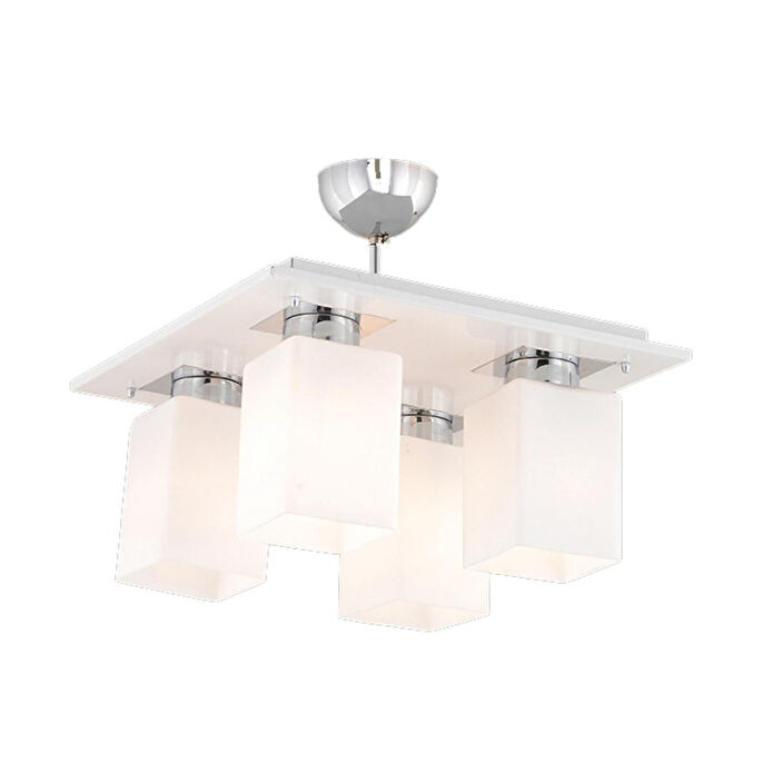 Apliqa Atlas 4 Lü Beyaz Kare Modern Genç Odası Mutfak- Banyo Mutfak Salon Spot Avize