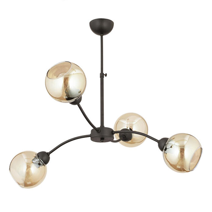 Apliqa Ecvet 4lü Siyah Modern Oturma Odası Yatak Odası Retro Salon Avize