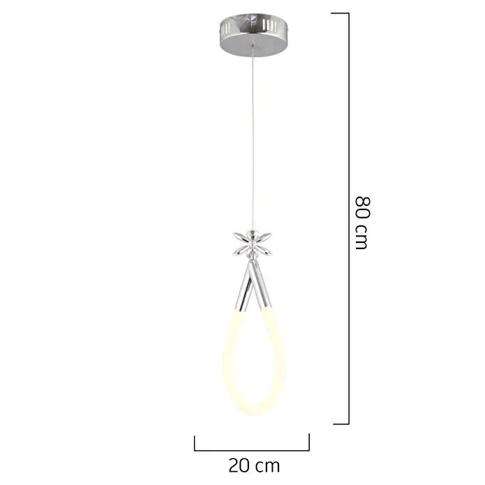 Apliqa Vojens Tekli Krom Ledli 11 Watt Kelebek Detaylı Modern Koridor, Yatak Odası Salon Sarkıt Led Avize