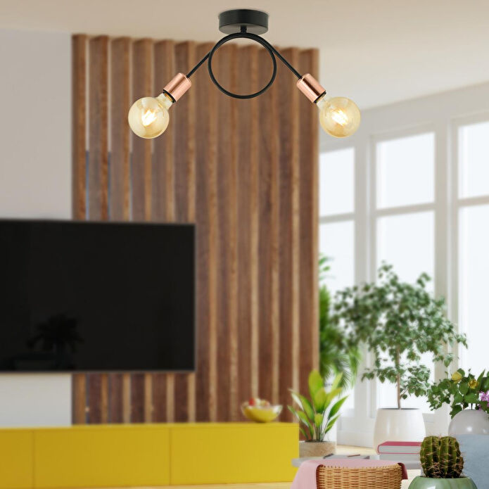 Apliqa Zeyrek 2 Li Bakır Sarkıt Modern Spor Genç Odası Salon Avize