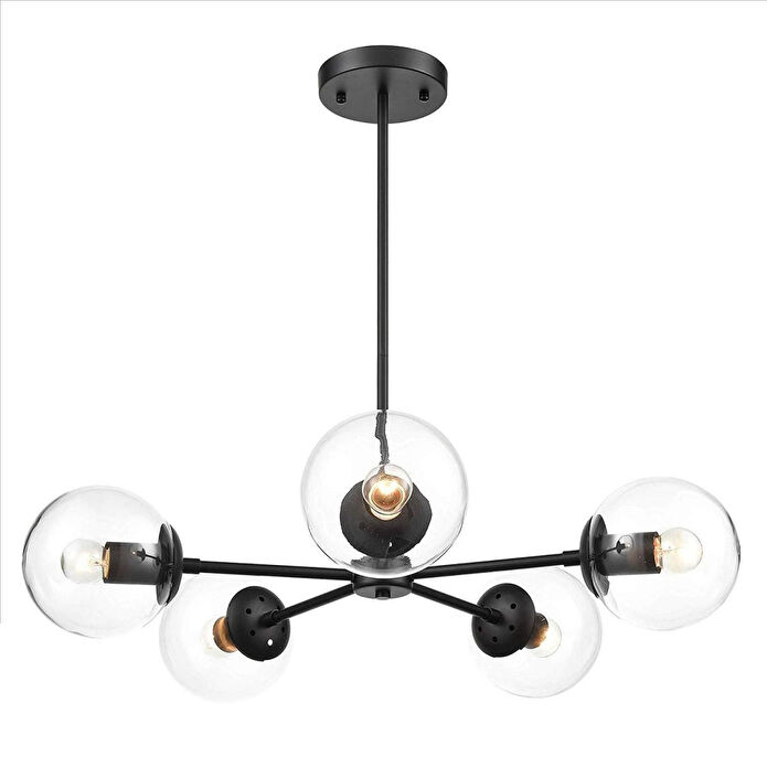 Apliqa Venon 5 Li Siyah Modern Genç Odası Mutfak Retro Salon Avize