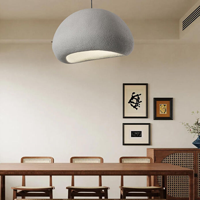 Apliqa Tretan Büyük Gri Beton Modern Sarkıt Oturma Odası Salon Sarkıt Avize