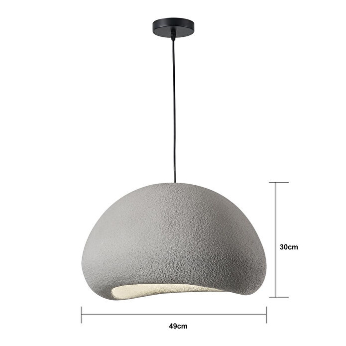 Apliqa Tretan Büyük Gri Beton Modern Sarkıt Oturma Odası Salon Sarkıt Avize