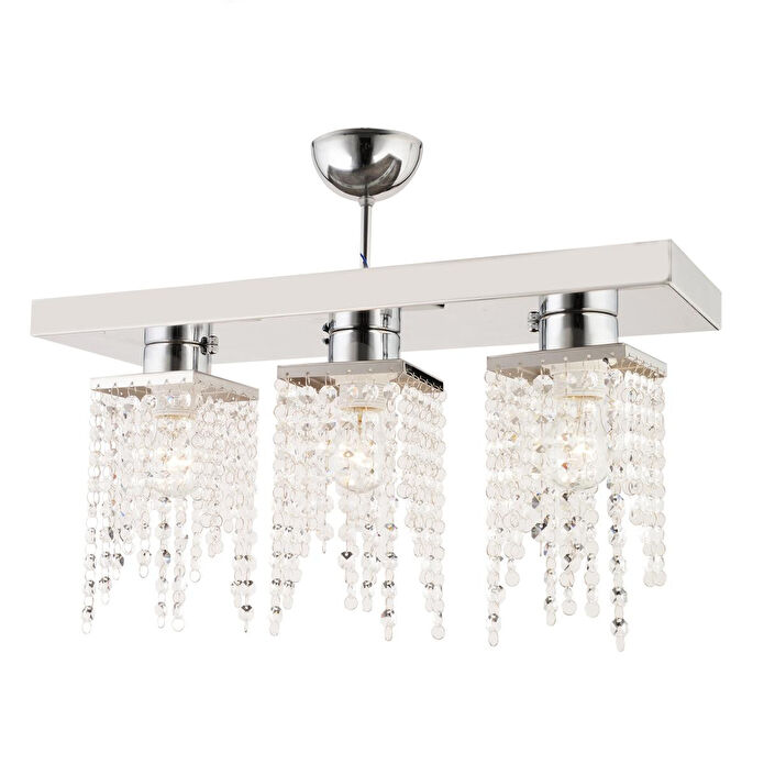Apliqa Nikola 3lü Krom Kristalli Taşlı Modern Tasarım Kristal Salon Avize