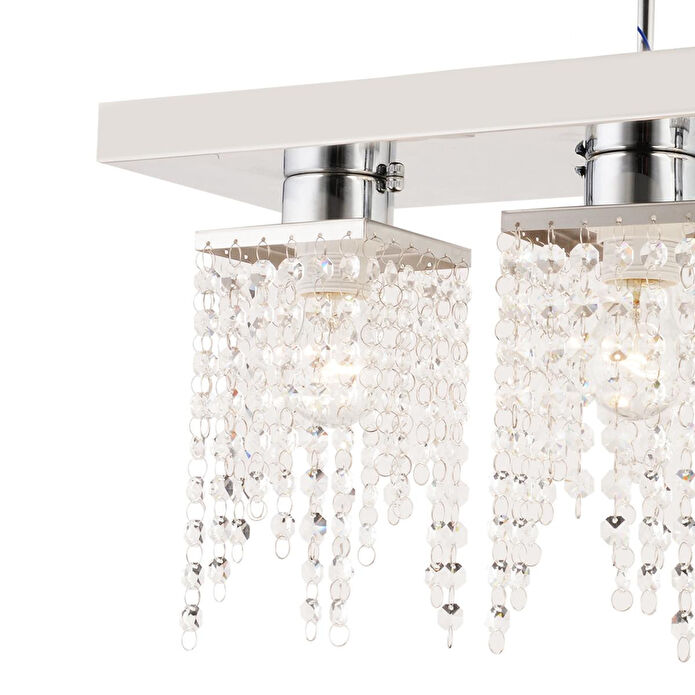 Apliqa Nikola 3lü Krom Kristalli Taşlı Modern Tasarım Kristal Salon Avize