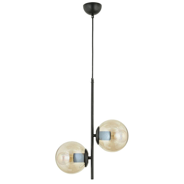 Apliqa Malibu 2 Li Siyah Bal Camlı Modern Genç Odası Mutfak Yatak Odası Retro Salon Avize