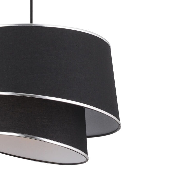 Apliqa Paoni 2 Katlı Siyah Gümüş Detaylı Modern Koridor,yatak Odası Salon Avize