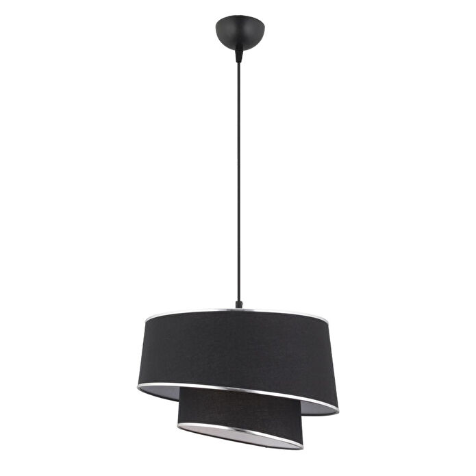 Apliqa Paoni 2 Katlı Siyah Gümüş Detaylı Modern Koridor,yatak Odası Salon Avize