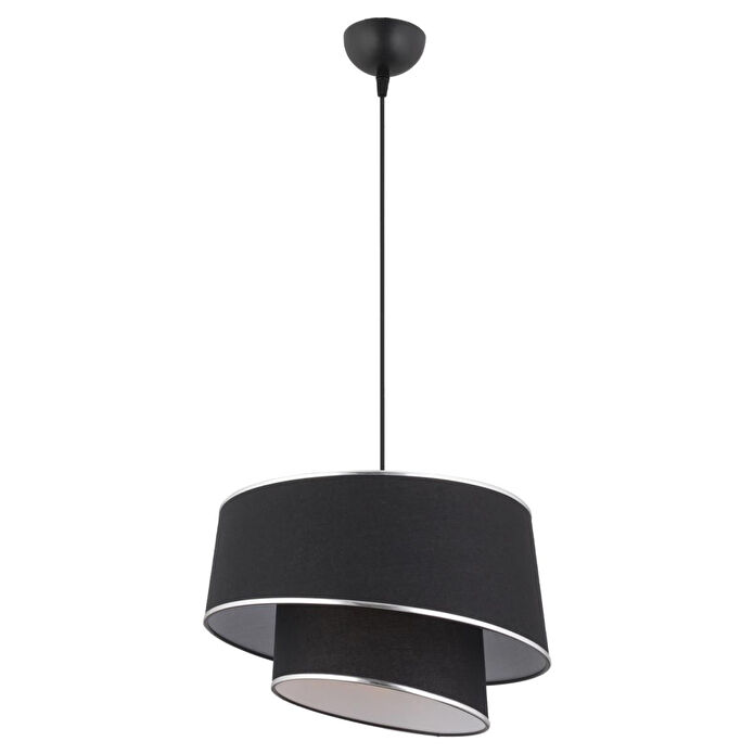 Apliqa Paoni 2 Katlı Siyah Gümüş Detaylı Modern Koridor,yatak Odası Salon Avize