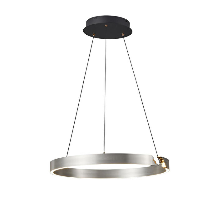 Apliqa Late Gri 60'lık Yuvarlak 41 Watt Modern Sarkıt Salon Led Avize