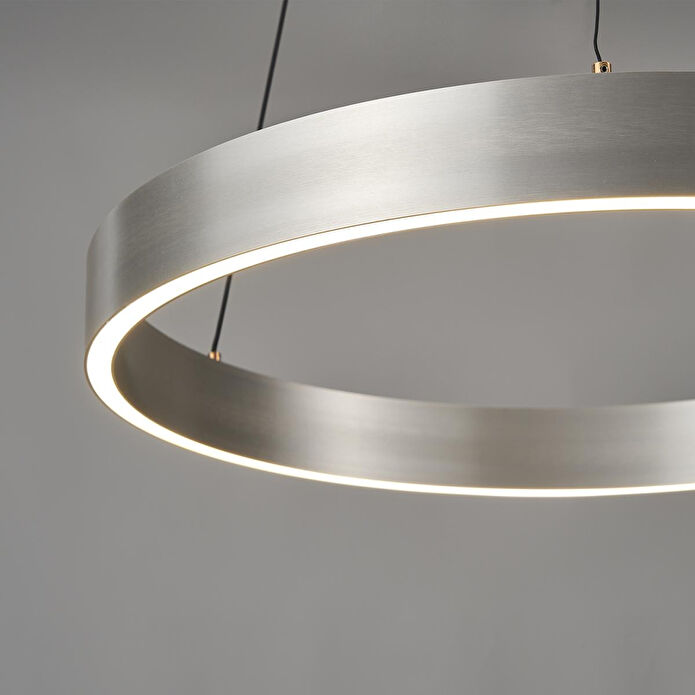 Apliqa Late Gri 60'lık Yuvarlak 41 Watt Modern Sarkıt Salon Led Avize