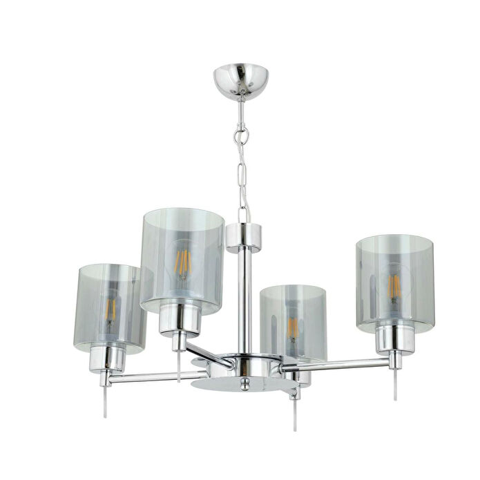 Apliqa Goldie 4 Lü Krom Kaplama Modern Yatak Odası Salon Avize