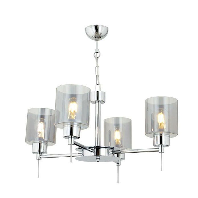 Apliqa Goldie 4 Lü Krom Kaplama Modern Yatak Odası Salon Avize