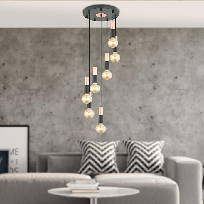 Apliqa Miranda 7li Sarkıt Bakır Sarkıt Modern Genç Odası Mutfak Salon Sarkıt Avize