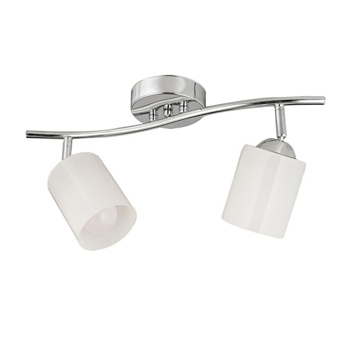 Apliqa Riley 2li Krom Spot Bardak Camlı Modern Koridor Mutfak Salon Plafonyer Avize
