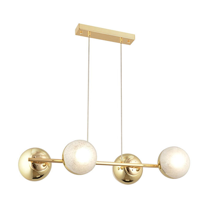 Apliqa Berca 4lü Gold Avi̇ze Modern Mutfak Yemek Masası Üstü Yatak Odası Salon Avize