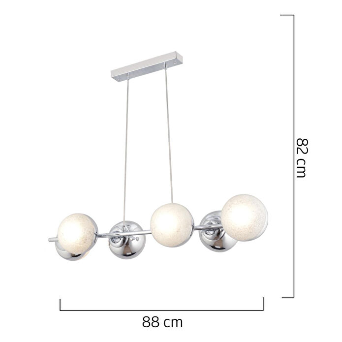 Apliqa Berca 6li Krom Avi̇ze Modern Mutfak Yemek Masası Üstü Yatak Odası Salon Avize