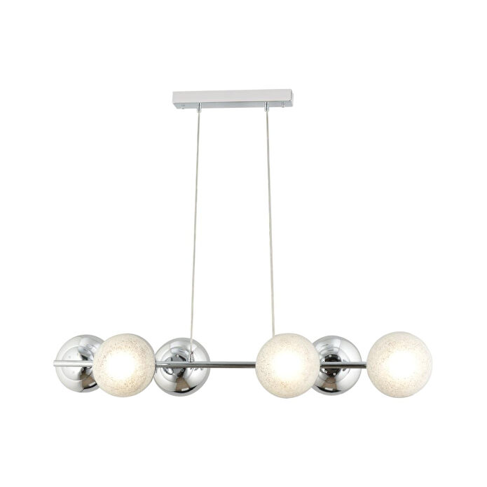 Apliqa Berca 6li Krom Avi̇ze Modern Mutfak Yemek Masası Üstü Yatak Odası Salon Avize