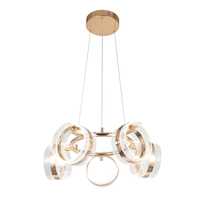 Apliqa Linea 5'li Gold Yuvarlak Salon Sarkıt Led Avize