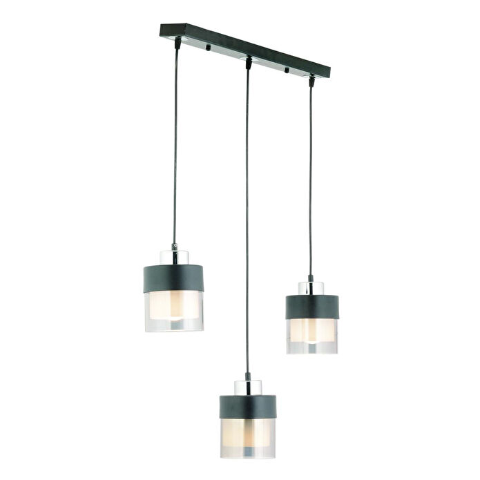 Apliqa Boris 3 Lü Sıralı Siyah-krom Sarkıt Modern Genç Odası Mutfak Salon Sarkıt Avize