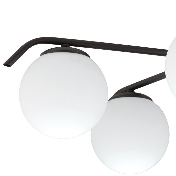 Apliqa Diaspor 5li Yuvarlak Siyah Modern Sarkıt Genç Odası Yatak Odası Retro Salon Avize