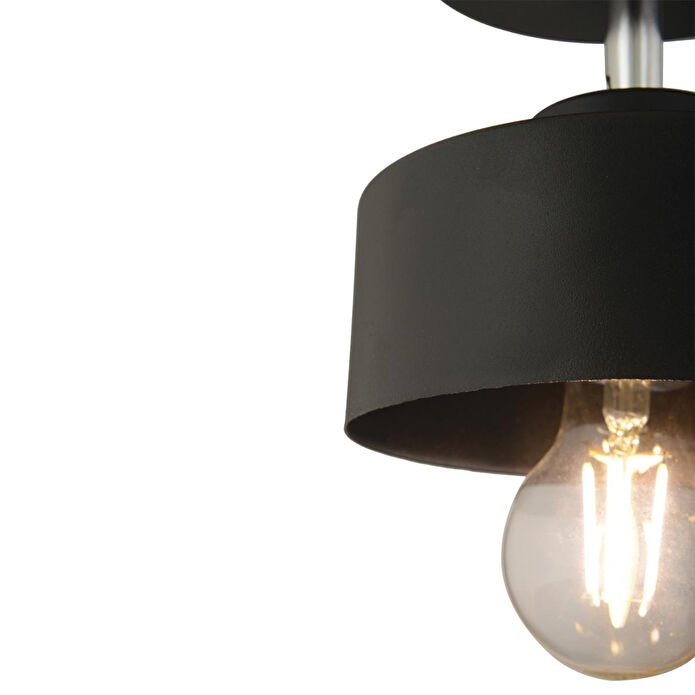 Apliqa Meriç Tekli Siyah Plafonyer Modern Retro Genç Odası Mutfak Salon Avize