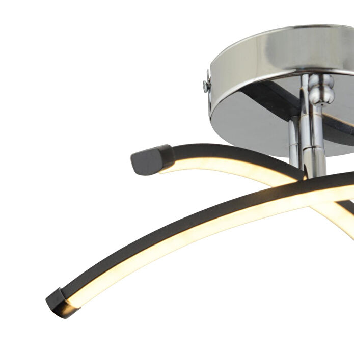 Apliqa Dosse 2li Siyah 15 Watt Plafonyer 3 Renkli Ledli Modern Mutfak Banyo Led Salon Sarkıt Avize