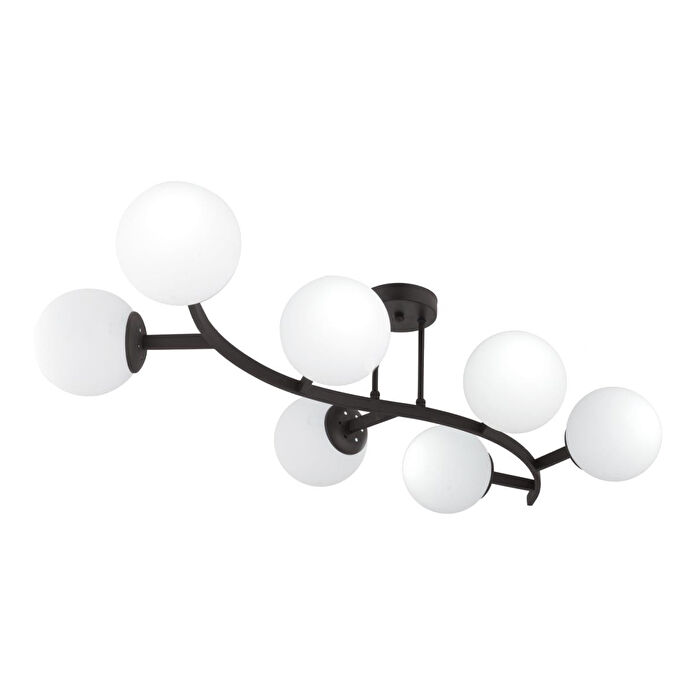 Apliqa İzem 7'li Siyah Modern Plafonyer Genç Odası Mutfak Yatak Odası Avize