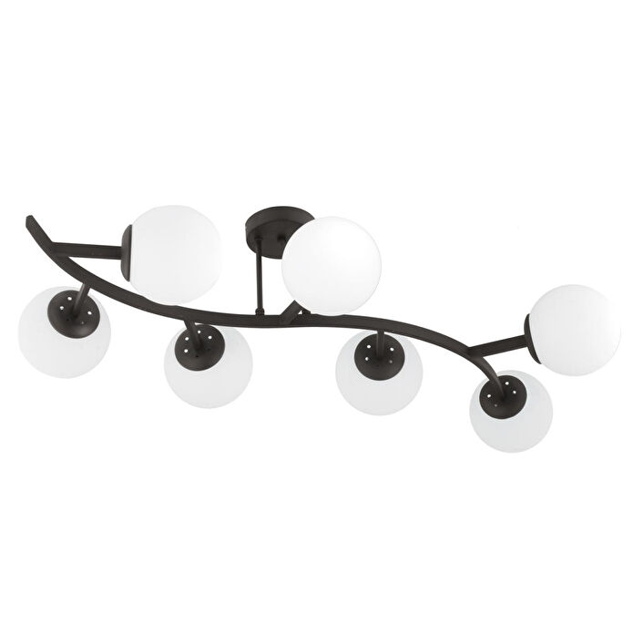 Apliqa İzem 7'li Siyah Modern Plafonyer Genç Odası Mutfak Yatak Odası Avize