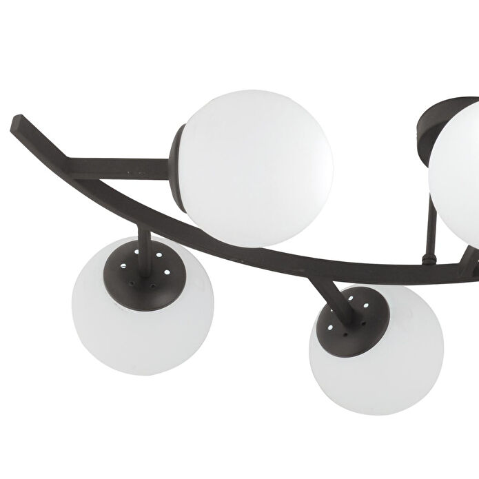 Apliqa İzem 7'li Siyah Modern Plafonyer Genç Odası Mutfak Yatak Odası Avize