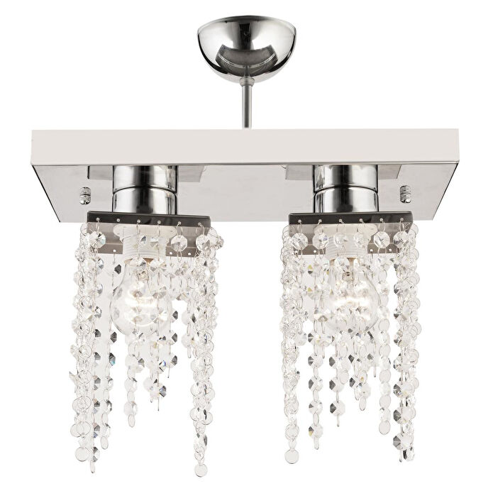 Apliqa Nikola 2li Krom Kristalli, Taşlı Modern Tasarım Yatak Odası Kristal Salon Avize