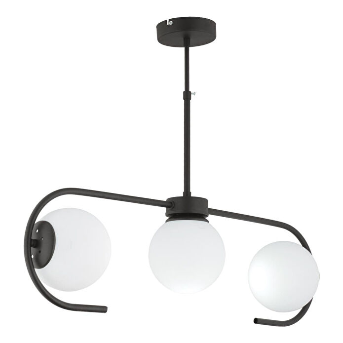 Apliqa Diaspor 3'lü Sıralı Siyah Modern Sarkıt Genç Odası Yatak Odası Retro Salon Avize