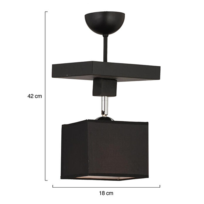 Apliqa Grande Siyah Tekli Modern Koridor Mutfak Salon Plafonyer Avize