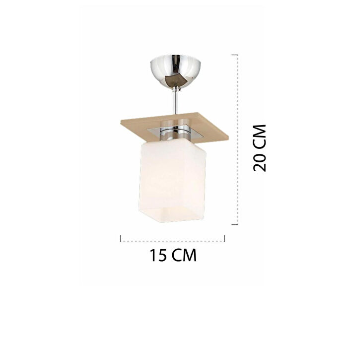 Apliqa Atlas Tekli Kahve Kare Modern Genç Odası Mutfak- Banyo Mutfak Salon Spot Avize