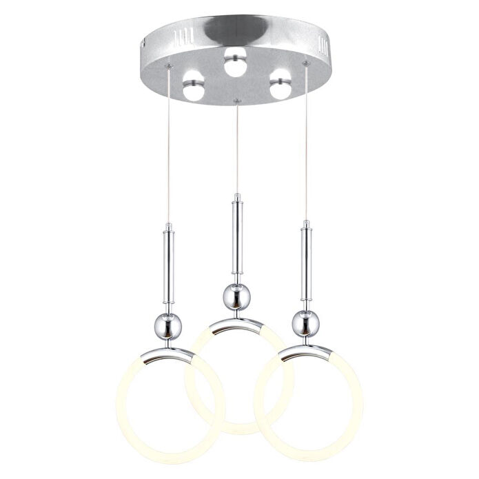 Apliqa Struer 3'lü Yuvarlak Krom Ledli 69 Watt Modern Koridor, Yatak Odası Salon Sarkıt Led Avize