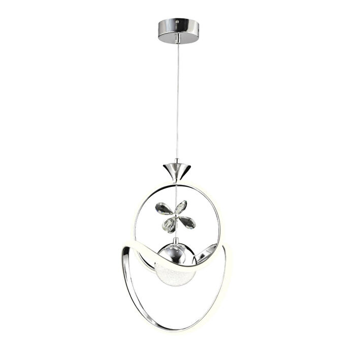 Apliqa Conroy Krom 3 Renkli 48 Watt Kristal Ledli Modern Oturma Odası Salon Sarkıt Avize